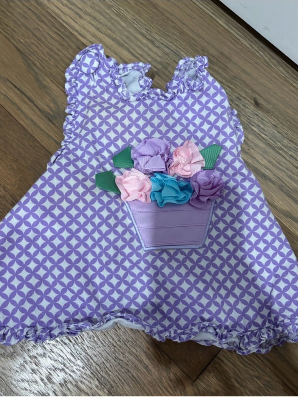 Mudpie Lilac Flower Pot Appliqué shirt